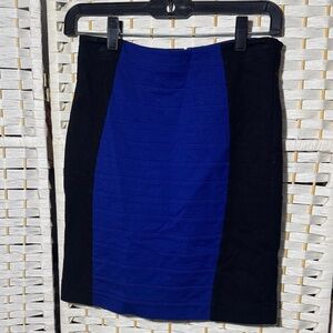 Express Blue and Black Pencil Skirt